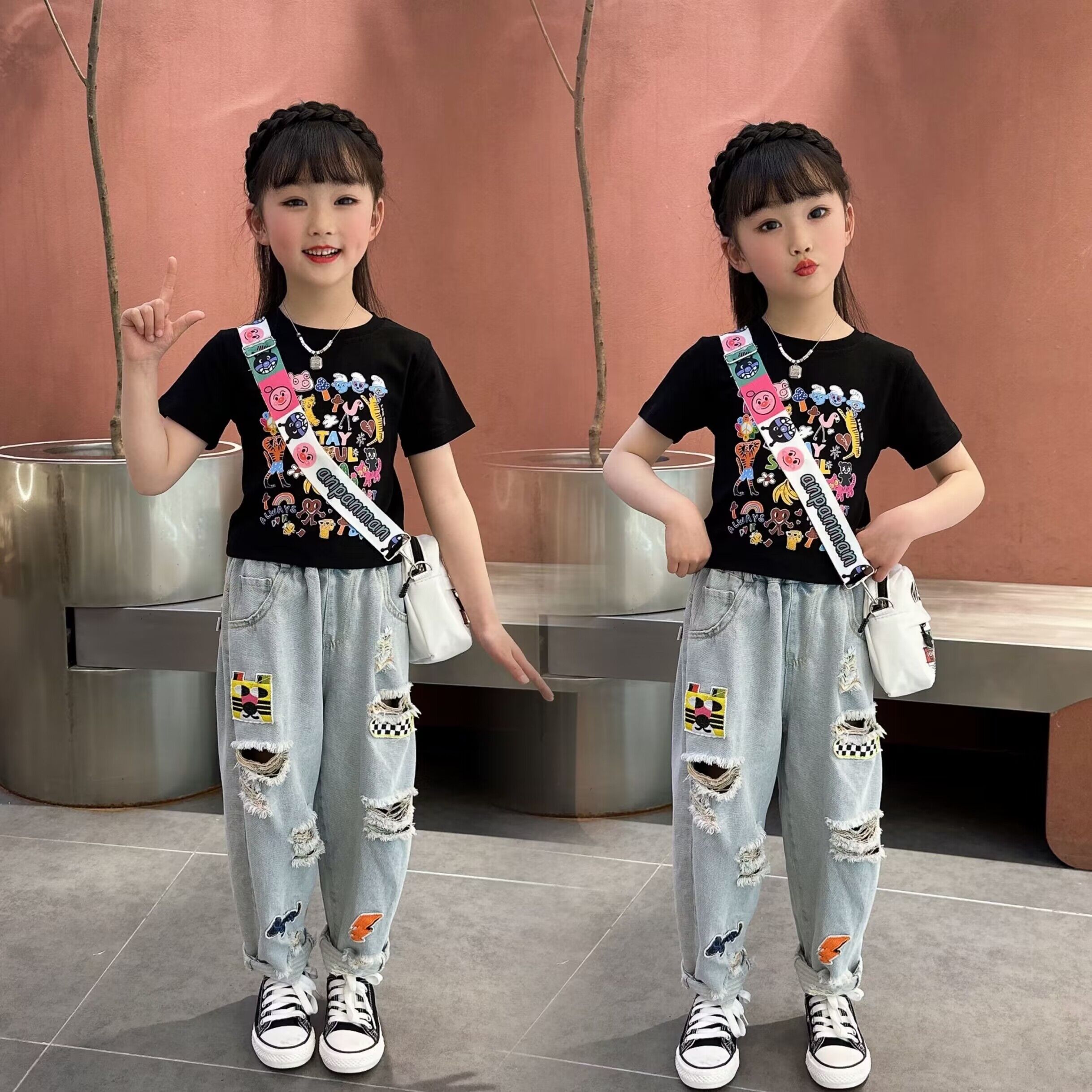 女童夏装运动套装2025新款时套装