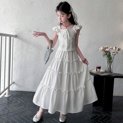 女童礼服连衣裙2025新款花童生日宴公主裙主持人钢琴表演童模走秀
