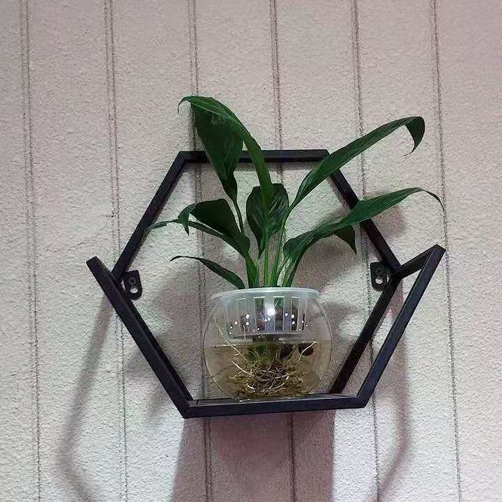 简约挂墙上铁艺墙面置物背景阳台挂壁绿萝多肉花架子客厅展示