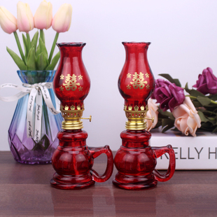 潮汕习俗礼佛手柄酥油灯 结婚喜庆油灯 进宅供油煤油灯玻璃火油灯