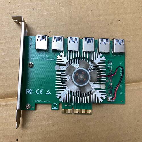 议价PCIEx4一拖六显卡转接板，1x转16x显卡延长