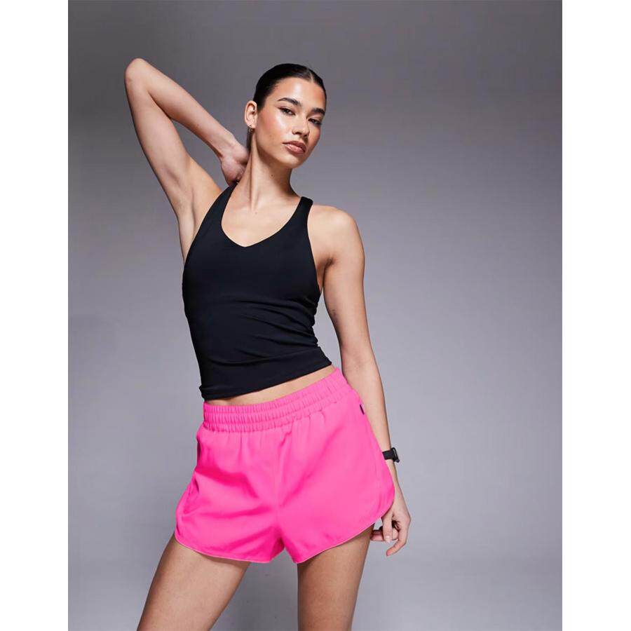 女子亮粉色拉链口袋运动短裤英国正品代购2026年春健身训练休闲裤