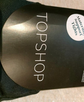 Topshop女子黑色长筒裤袜英国正品代购2024秋高弹显瘦打底保暖长