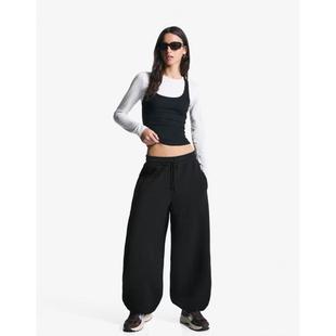 桶形裤 英国正品 代购 女子 休闲宽松长裤 plush 2025年冬时尚 黑色