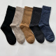 70美利奴羊毛袜子常规厚度无骨休闲穿秋夏纯色中长筒男士 运动袜子