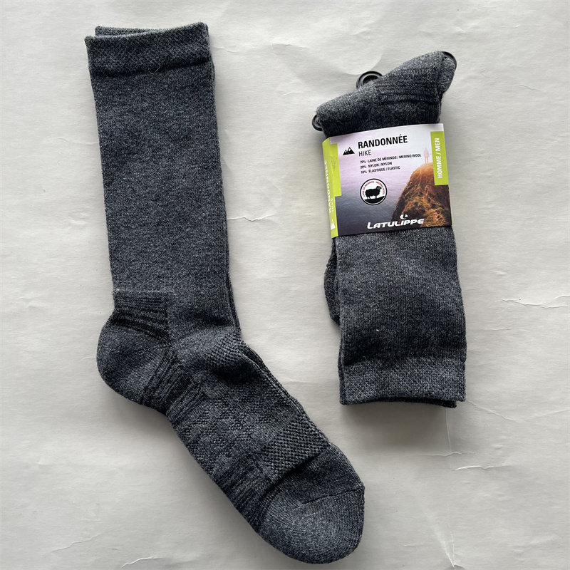 美利奴羊毛袜户外休闲登山袜防臭舒适徒步运动袜高筒加厚毛圈底袜