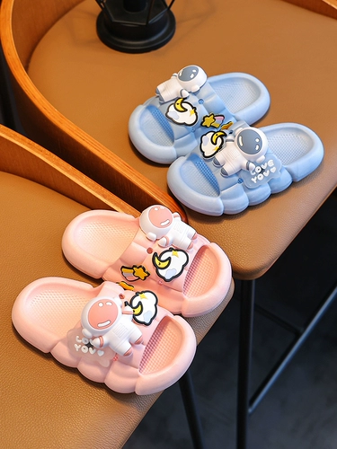 Детский космонавт, милые тапочки для мальчиков, нескользящие детские слайдеры