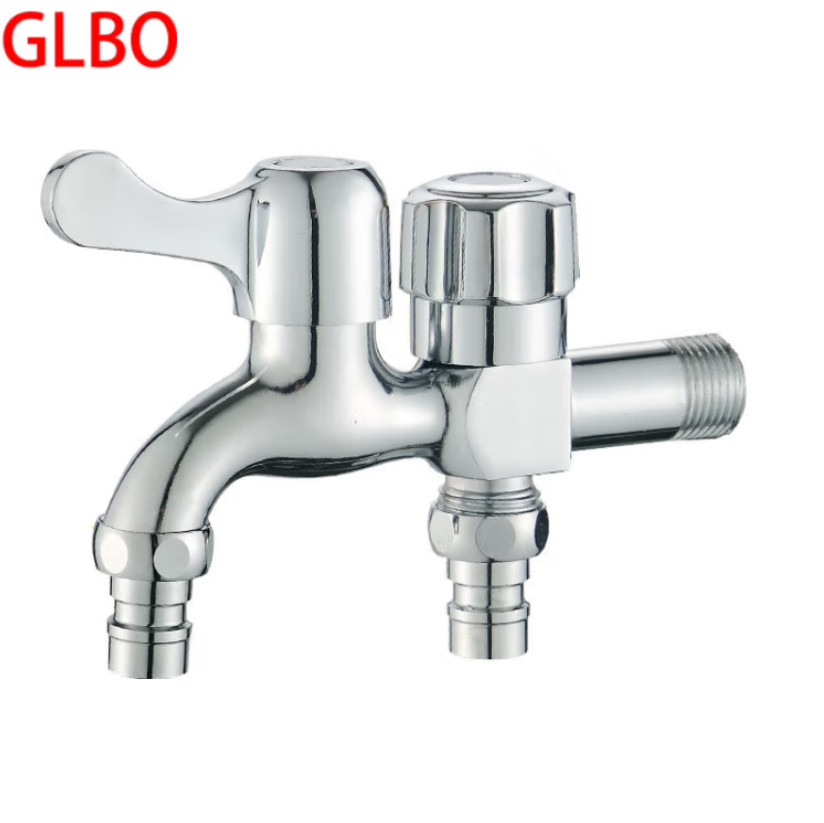 GLBO双头洗衣机水龙头一进二出多功能两用三通一分二拖把池龙头