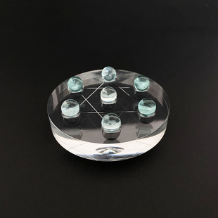 亚克力透明展示架玻璃球圆彩珠水晶球收纳陈列摆盘七星盘底托盘