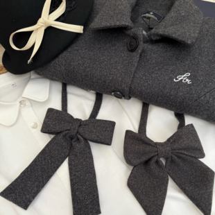 赫礼颂领结 饰领结配饰格雷系 本治高等原创蝴蝶结女学院风百搭装