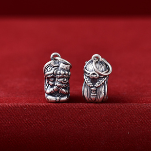 新品足银999渡母宝宝佛银本命年扎基达姆配饰藏式手链佛珠小吊坠