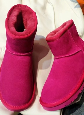 女鞋雪地靴冬女加绒加厚真皮牛反皮防水36-40码低筒保暖棉靴棉鞋