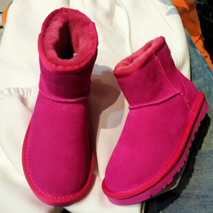 女鞋雪地靴冬女加绒加厚真皮牛反皮防水36-40码低筒保暖棉靴棉鞋