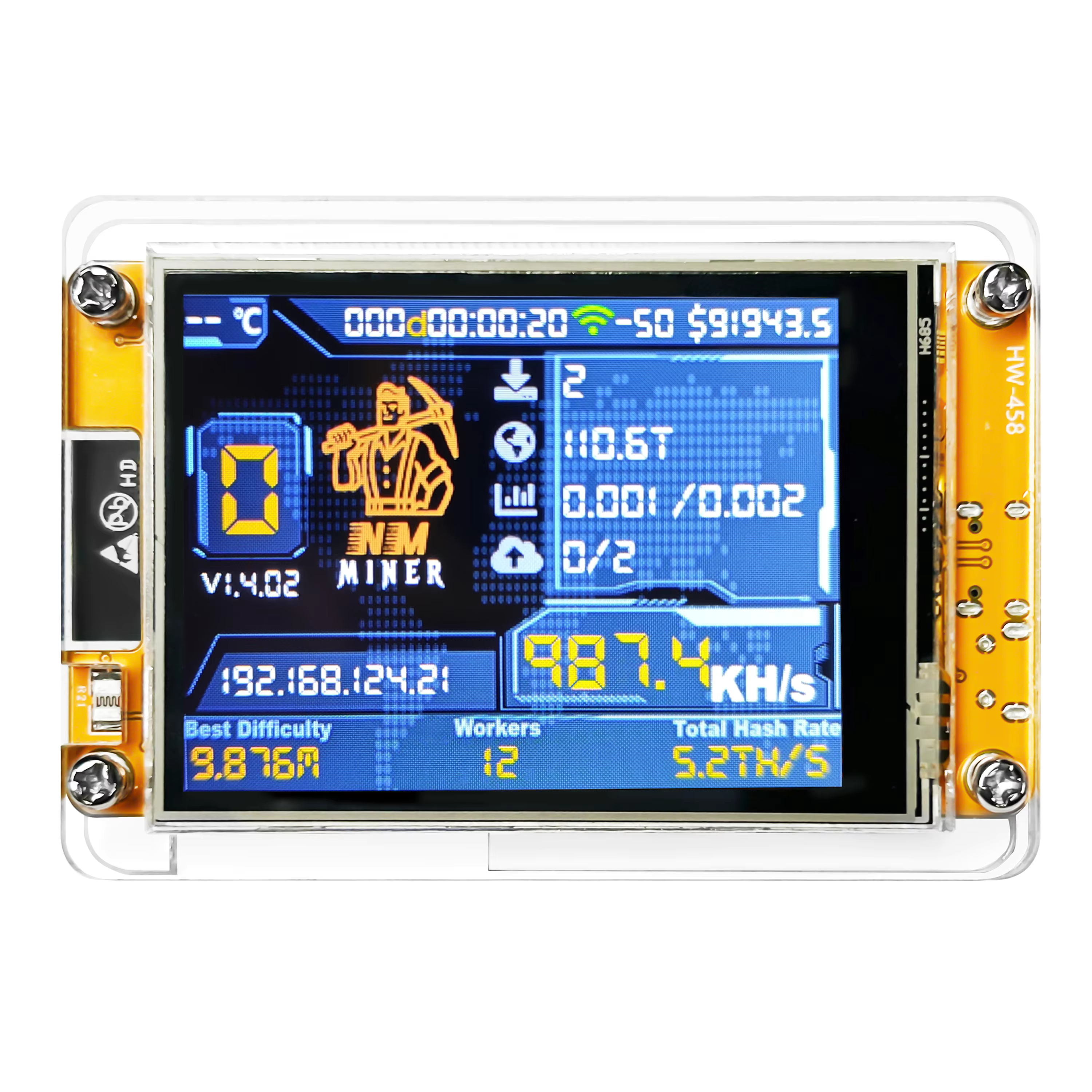 nmminer 1000Kh/s乐透机NerdMMiner 2.8英寸大屏触屏WiFi乐透机