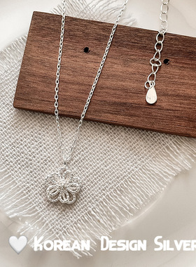 925纯银不规则花朵项链女简约文艺气淑女款森系甜美锁骨链