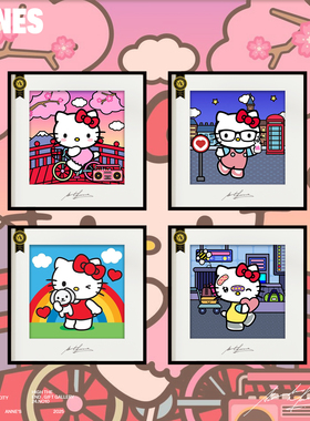 安尼画廊kitty生日礼物挂画装饰画hellokitty系列礼物卧室装饰画3