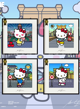 安尼画廊kitty生日礼物挂画装饰画hellokitty系列礼物卧室装饰画2