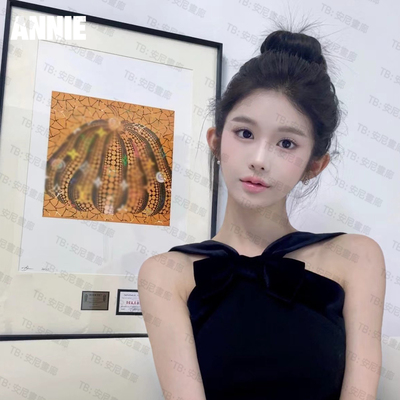 收藏款金色裂纹草间弥生南瓜挂画网红安妮家摆件装饰画