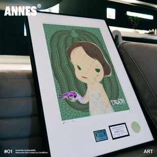 奈良美智摆件装饰画绿色草间弥生南瓜挂画