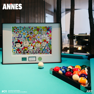 新史努比一家挂画村上隆太阳花摆件卧室装饰画