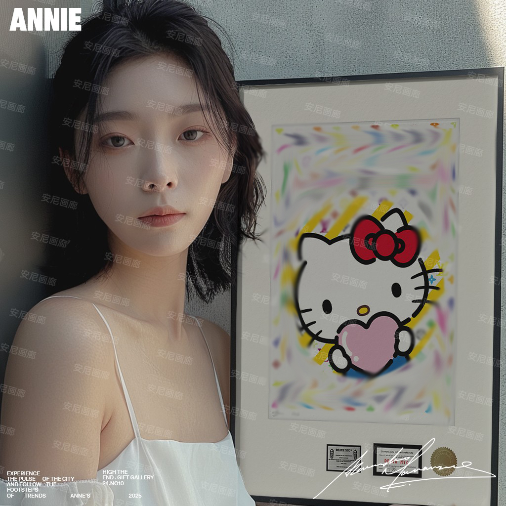 凯蒂猫潮流Kitty猫经典挂画安尼画廊卧室装饰画
