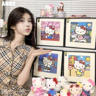 安尼画廊HelloKitty挂画hellokitty生日礼物多巴胺挂画客厅装饰画