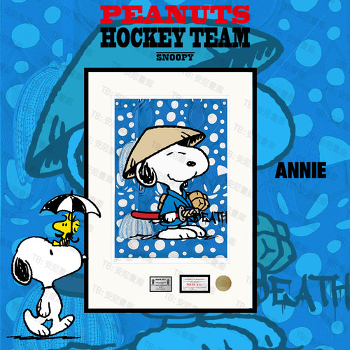 草间弥生蓝色波点snoopy史努比挂画卧室装饰画潮流卧室