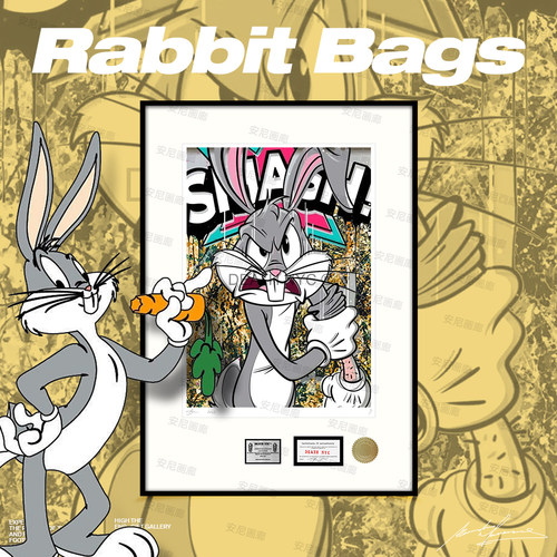 25新品兔八哥Bugs Bunny安尼画廊儿童卧室挂画潮流装饰画