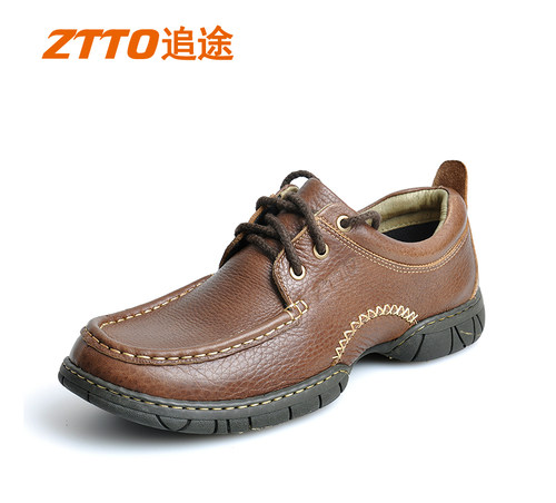 ztto头层牛皮大码皮鞋男手工系带