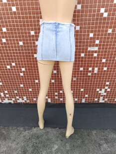 牛仔半身裙短裙无内衬镂空一解就开的裙腰围68-70cm裹裙30cm短裙