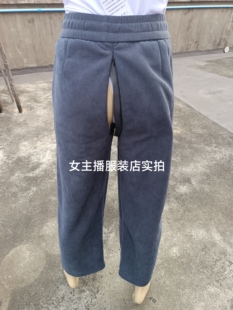 80cm裤 开档休闲裤 户隐形拉链腰围62 加绒加厚秋冬款 长92cm 女长裤