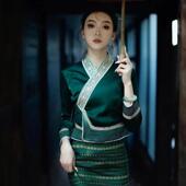 日常傣族服装 秋冬长袖 纳旅拍写真网红同款 大码 传统傣装 筒裙西双版