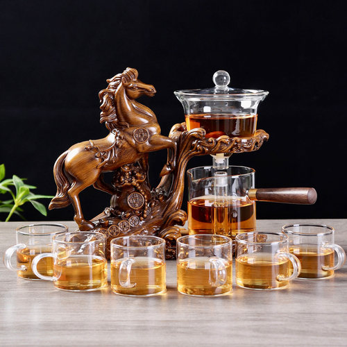 马到成功自动茶具套装2026新款轻奢高档家用懒人泡茶神器玻璃茶壶