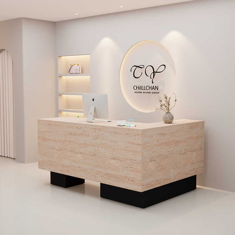 服装店收银台简约现代女装店铺小型吧台美容院柜台美发前台接待台