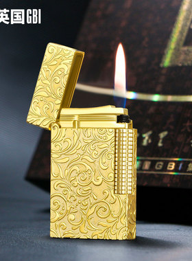 英国GBI男士高档充气火机金属黄铜钢音侧滑朗声打火机送男友礼物