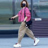 休闲裤 白T 三件套 休闲显瘦减龄随性穿搭女牛仔开衫 2025春秋新款