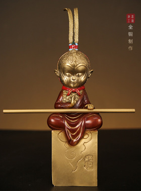 纯齐天大圣孙悟空铜像斗战胜佛家居风水装饰摆件客厅创意中式