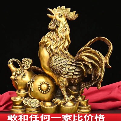 铜公鸡摆件铜元宝鸡铜十二生肖鸡摆件铜母鸡公鸡摆件铜福字鸡家居