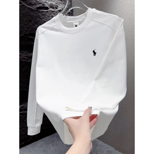 男士卫衣2025新款春秋薄款长袖T恤休闲上衣打底衫潮流高级感简约