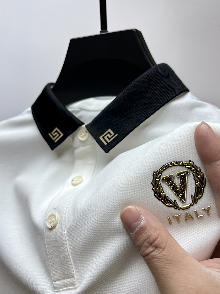 高级棉质t恤男翻领2025夏季新款男士保罗polo衫短袖潮流修身上衣