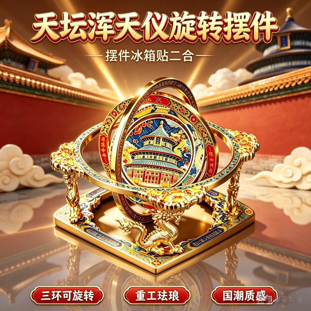北京天坛中轴线文创礼物浑天仪冰箱贴摆件精美礼品送朋友