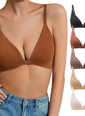 无痕大码性感薄款高弹前扣女士内衣 Seamless gathering sexy bra
