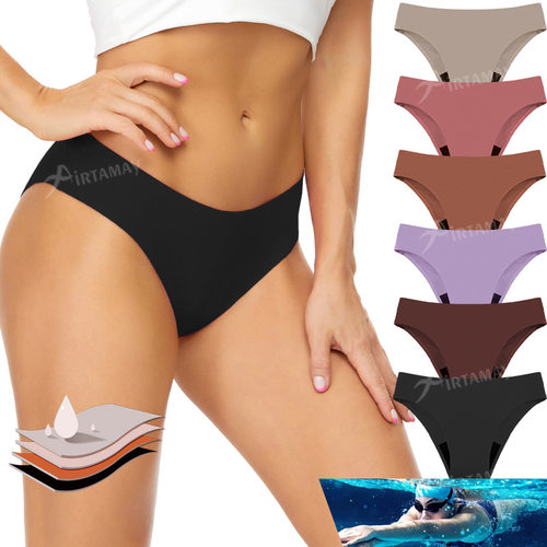 XS~4XL Menstrual pants无痕泳裤生理月经内裤四层防漏月经游泳裤