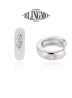 BLINGMO S925纯银荷鲁斯之眼马眼石加宽气泡耳圈轻奢高级感耳圈男