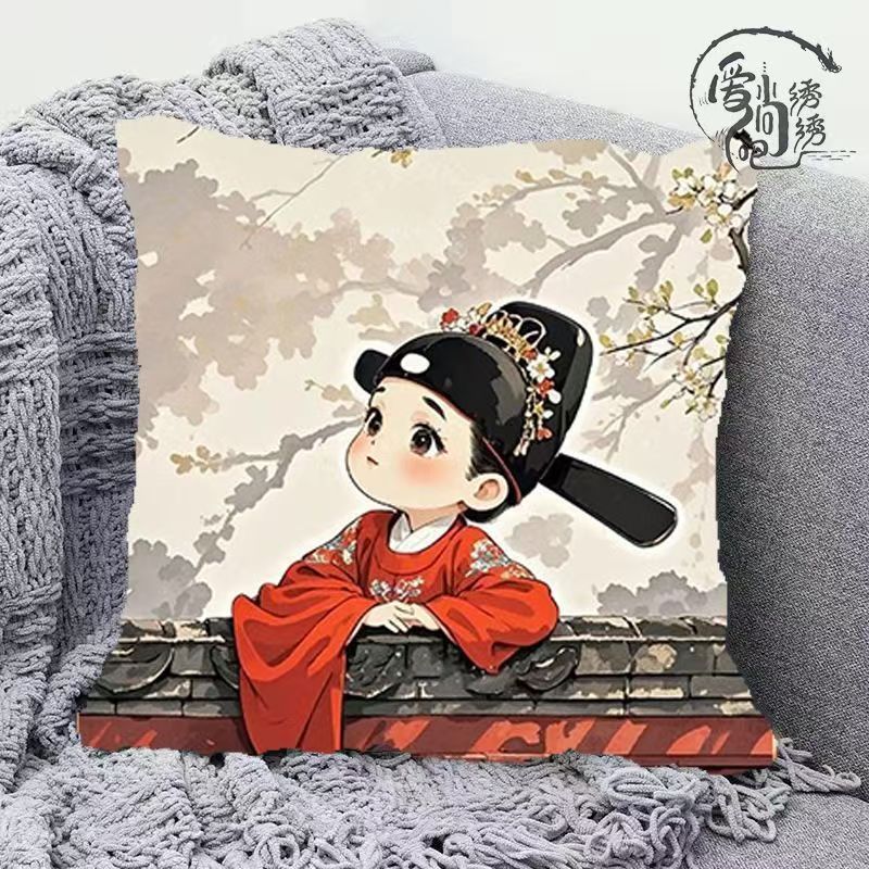 国风结婚十字绣抱枕新款中式情侣新婚线绣枕套沙发手工绣diy礼物