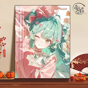 十字绣初音未来-桃粉薄荷2026新款治愈卡通人物线绣卧室diy手工绣