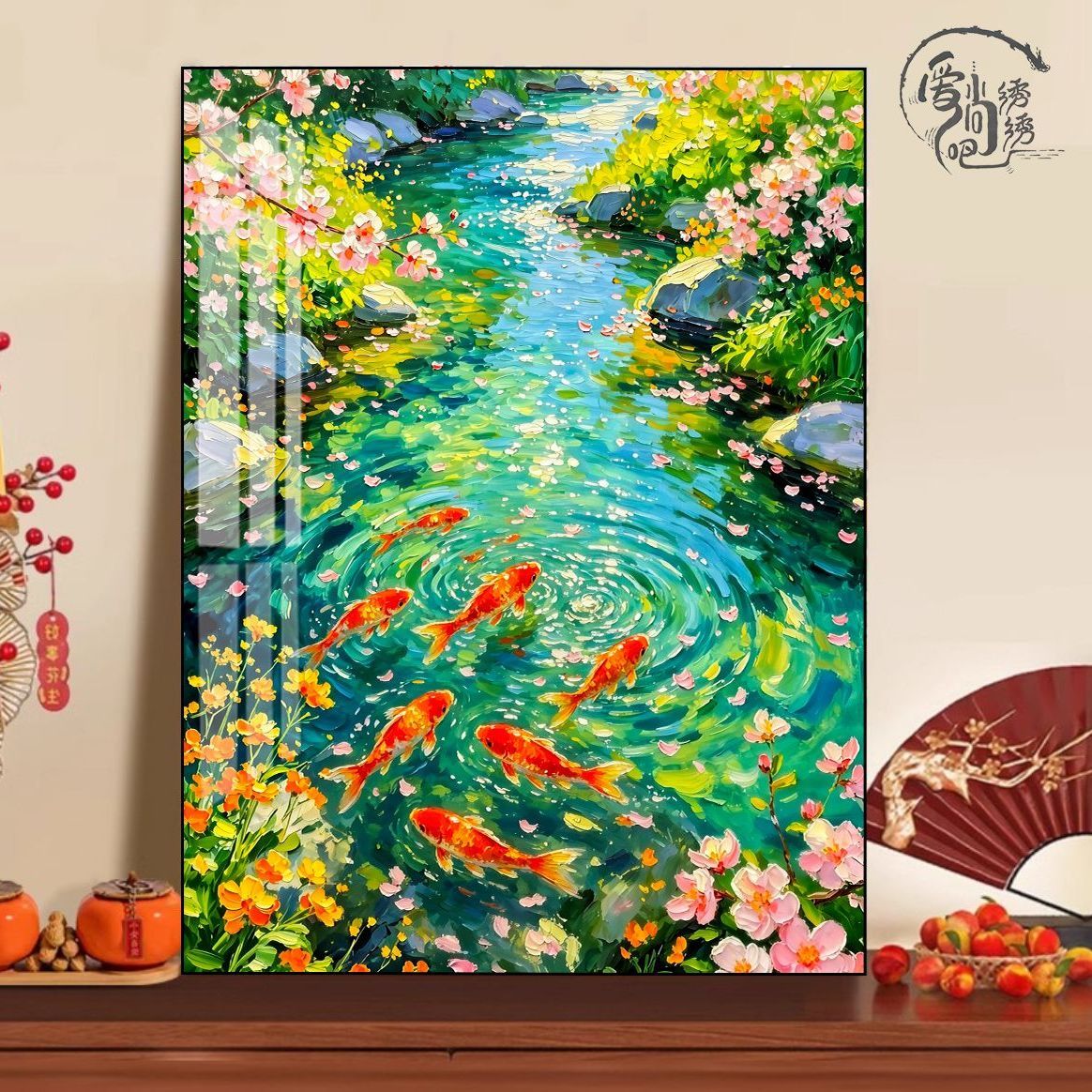 游河小锦鲤十字绣新款原创治愈系风景线绣客厅卧室手工diy简单绣