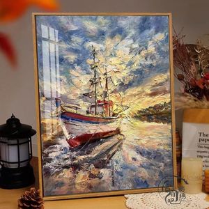 海边帆船十字绣新款高级感ins一帆风顺线绣客厅卧室小件diy手工绣