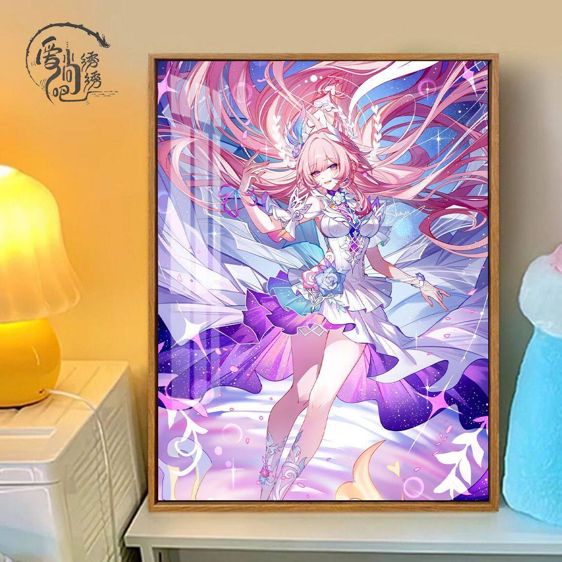 星穹铁道昔涟十字绣新款高颜值动漫人物线绣客厅儿童卧室diy刺绣