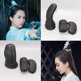 古装影视剧假发花千骨青云志襦裙发髻小龙女同款赵丽颖牛角棒垫发